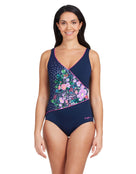 Zoggs - Martinique Wrap Front Swimsuit - Front