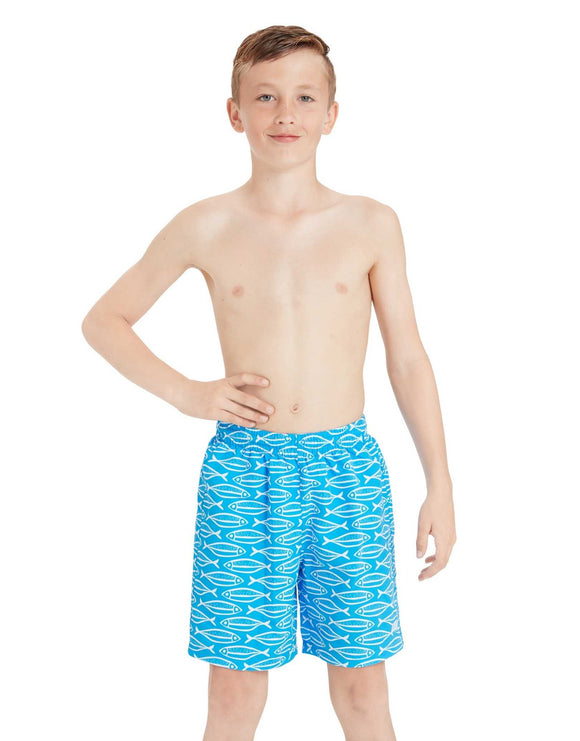 Zoggs - Boys Fishes 15 Inch Swim Shorts - Front Model