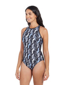 Zoggs - Metropolis Crossback Swimsuit - Model Side/Product Design 