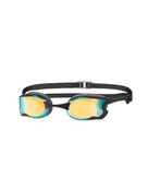 Zoggs - Raptor HCB Mirror Swimming Goggle - Front/Side - Black/Grey/Blue - Mirrored Lenses