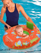 Zoggs - Trainer Seat (3-12 Months) - Orange/Green - Model/Product In Use 