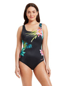 Zoggs - Womens Tropic Scoopback Swimsuit - Front Model 