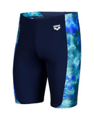 Arena - Mens Tie Dye Effect Print Allover Swimming Jammer - Navy/Neon/Blue - Product