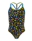 Nike - Girls Fun Forest T-Crossback Swimsuit - Black - Swimsuit Front Design