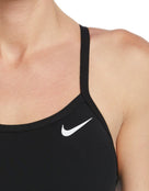 Nike - Womens Hydrastrong Multiple Print Racerback Swimsuit - Black - Close Up Logo