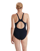 Speedo - Womens Hyperboom Placement Muscleback Swimsuit - Navy/Blue - Model Back/Swimsuit Back