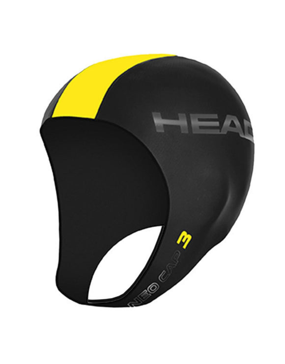 HEAD - Small/Medium Neoprene Cap 3 - Black/Yellow - Product Side Logo