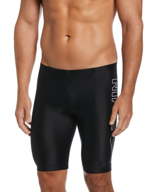 Nike - Mens Multi Logo Swim Jammer - Jet Black - Model Front