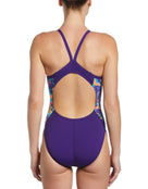 Nike - Hydrastrong Multiple Print Racerback Swimsuit Womens - Court Purple - Model Back