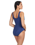 Zoggs - Sasaya Scoopback Swimsuit - Royal/Purple - Model Back / Swimsuit Back Design
