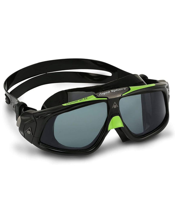 Aqua Sphere - Seal 2.0 Swim Mask - Black/Green/Tinted Lens - Front/Right Side