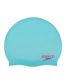 Speedo - Kids Plain Moulded Silicone Swim Cap - Mint Green/Pink