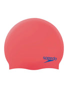 Speedo - Kids Plain Moulded Silicone Swim Cap - Red/Blue