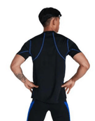 Speedo - Mens Rash Top - Black/Blue - Model Back/Product Back Design