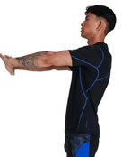 Speedo - Mens Rash Top - Black/Blue - Model Side Pose