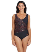 Zoggs - Womens Vintage Geo Crossover V Back Swimsuit - Front