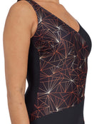 Zoggs - Womens Vintage Geo Crossover V Back Swimsuit - Close Up