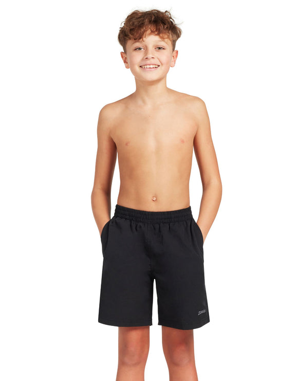 Zoggs - Boys Penrith 15 Inch Swim Shorts - Black - Product Front Design/Model Front 